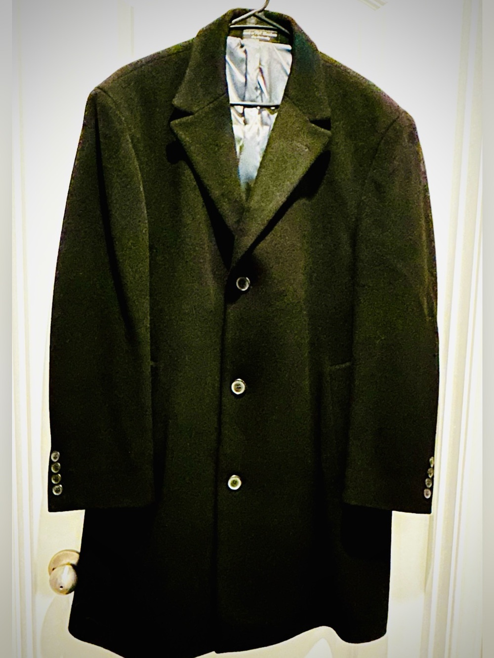 Vintage Calvin Klein Chesterfield Black Formal Dress Overcoat Jacket Sz 42